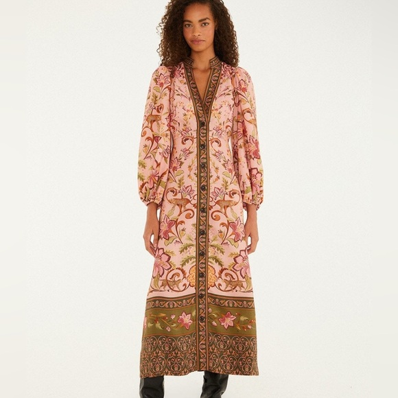 FARM Rio Dresses & Skirts - Farm Rio x Barbour Alice Floral Leopard Maxi Dress Size Medium